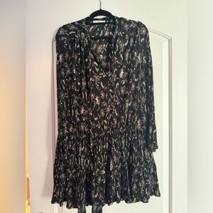 Mango Micropleat Floral Dress | Size L